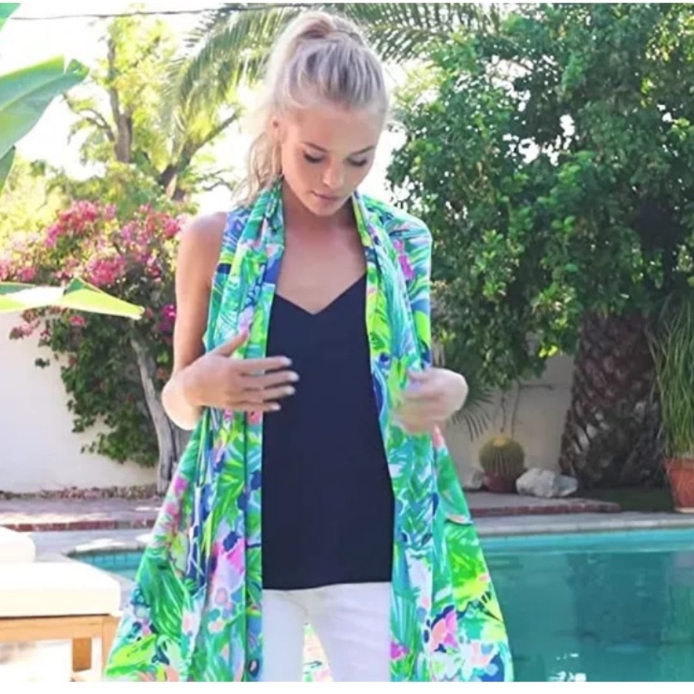 Lilly Pulitzer convertible scarf vest silk small medium